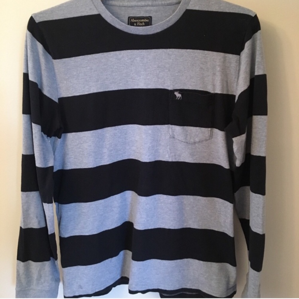 A&F small soft rugby stripe shirt